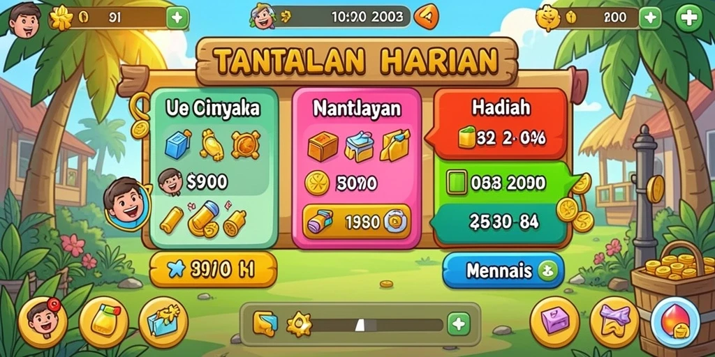 Screenshot memperlihatkan tampilan menu game yang mudah dinavigasi.